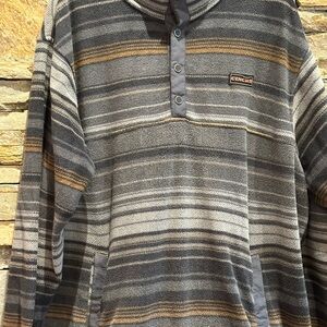 Cinch Men's Striped Gray and Tan Pullover